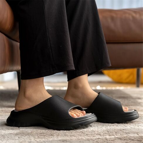 شباشب Jakcuz مزدوجة الألوان متباينة للنساء والرجال، صنادل مريحة مفتوحة عند الأصابع سريعة الجفاف في المنزل in Kuwait