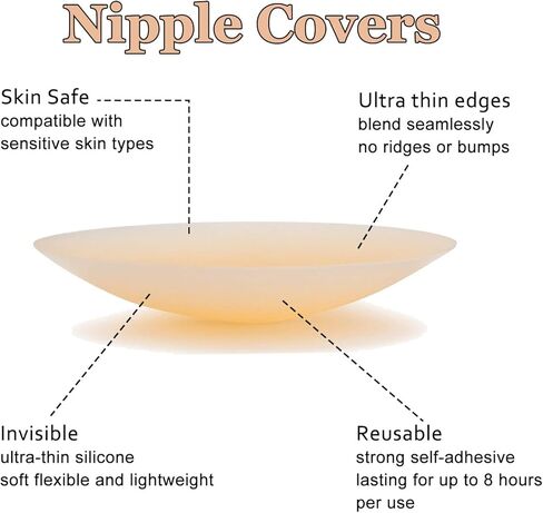 أغطية حلمات نونيبوم فطائر السيليكون للنساء - 5 أزواج، أغطية بدون حلمات قابلة لإعادة الاستخدام وبتلات ثدي لاصقة غير مرئية in Kuwait