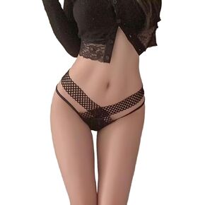 RUOKEXIN Women's Black Charming Cutout Lace Thong No Show Ladies Stretch T-back Sheer Floral Soft Low Waist Sexy Underwear(L Size) in Kuwait