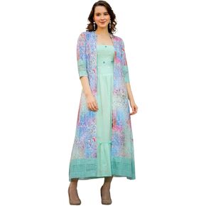 FASHION DWAR Women's Printed Casual Cotton Short Dress with 3/4 Sleeves in Kuwait