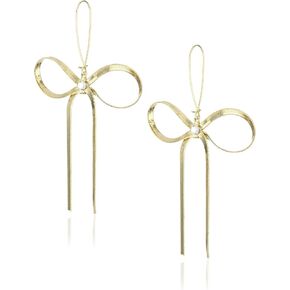 Betsey Johnson Textured Bow Drop Earrings in Saudi Arabia