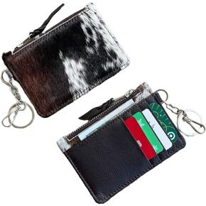 Western Cowhide Leather Wallet Keychain with Credit Card Holder and Coin Purse in Kuwait