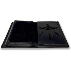 6 Point Star Hidden Badge Bifold WALLET - Badge Holder, 6 Point Star Credit Card Leather WALLET, Wallet - Badge Count 229, One size in Saudi Arabia