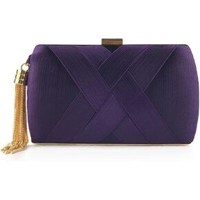 Satin Clutch Purse Evening bag Tassels Handbag Lady Party Wedding Chain Geometric Shoulder Cross Body Bag for Women
