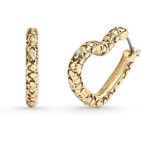 COACH Womens Signature Quilted Heart Hoop Earrings in Saudi Arabia