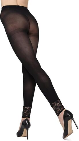 MeMoi Kantava Lace Bottom Semi-Opaque Footless Tights in Saudi Arabia
