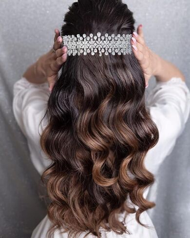 Aoligrace Cubic Zirconia CZ Wedding Tall Tiaras and Crowns Crystal Bridal Headpiece Pageant Hair Accessories for Women HG0019 (Gold) in Saudi Arabia