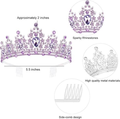 SuPoo Birthday Crowns for Women Birthday Sash and Crown Kit Blue Birthday Tiara Rhinestones Crown with Comb Glitter Birthday Girls Sash Crystal Headband Happy Birthday Decorations Hair Accessory in Saudi Arabia