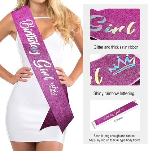 SuPoo Birthday Crowns for Women Birthday Sash and Crown Kit Blue Birthday Tiara Rhinestones Crown with Comb Glitter Birthday Girls Sash Crystal Headband Happy Birthday Decorations Hair Accessory in Saudi Arabia