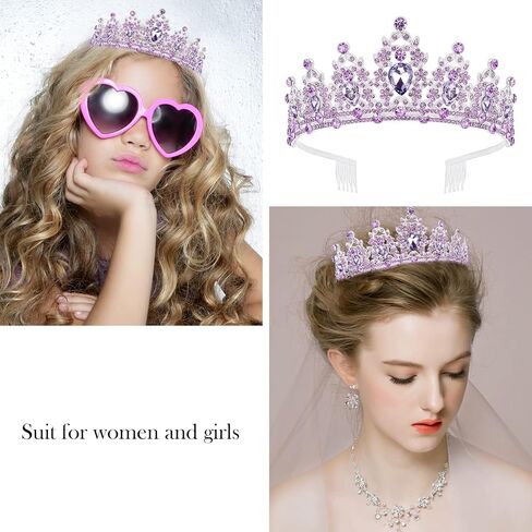 SuPoo Birthday Crowns for Women Birthday Sash and Crown Kit Blue Birthday Tiara Rhinestones Crown with Comb Glitter Birthday Girls Sash Crystal Headband Happy Birthday Decorations Hair Accessory in Saudi Arabia