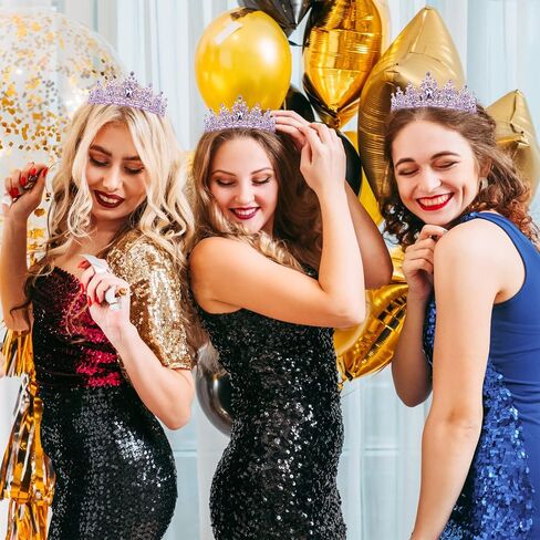 SuPoo Birthday Crowns for Women Birthday Sash and Crown Kit Blue Birthday Tiara Rhinestones Crown with Comb Glitter Birthday Girls Sash Crystal Headband Happy Birthday Decorations Hair Accessory in Saudi Arabia
