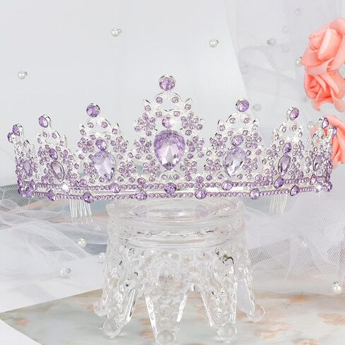 SuPoo Birthday Crowns for Women Birthday Sash and Crown Kit Blue Birthday Tiara Rhinestones Crown with Comb Glitter Birthday Girls Sash Crystal Headband Happy Birthday Decorations Hair Accessory in Saudi Arabia