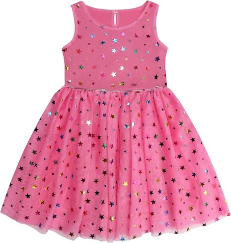 DaniChins Girls Sleeveless Tutu Dress Layered Tulle Sparkle Dress for Girls in Kuwait