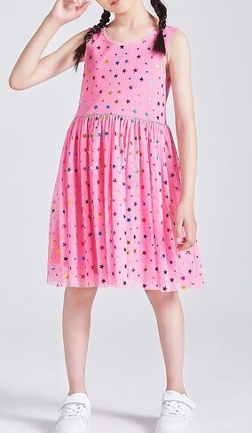 DaniChins Girls Sleeveless Tutu Dress Layered Tulle Sparkle Dress for Girls in Kuwait