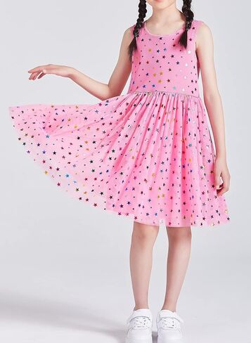 DaniChins Girls Sleeveless Tutu Dress Layered Tulle Sparkle Dress for Girls in Kuwait