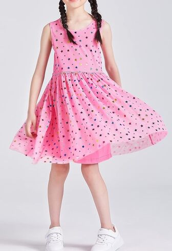 DaniChins Girls Sleeveless Tutu Dress Layered Tulle Sparkle Dress for Girls in Kuwait