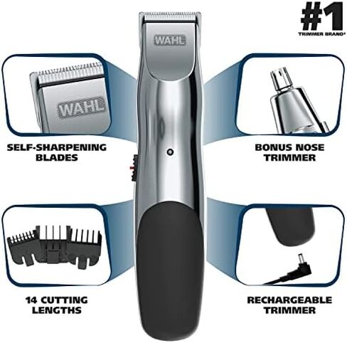 Wahl Groomsman Corded or Cordless Beard Trimmer for Men - Rechargeable Grooming Kit for Facial Hair - Hair Clipper, Shaver, & Groomer - Model 9918-6171V in Saudi Arabia