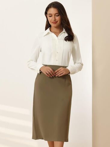 Hobemty Women's Pencil Skirt High Waist Split Back Work Midi Skirts in Saudi Arabia