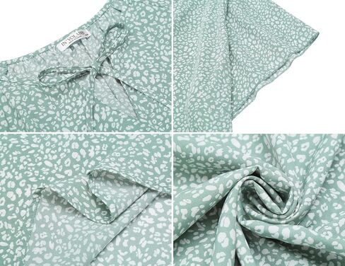 IN'VOLAND Womens Plus Size Boho Floral Print Tops Casual V Neck Short Sleeve 2023 Summer Drawstring Blouses Shirts in Saudi Arabia
