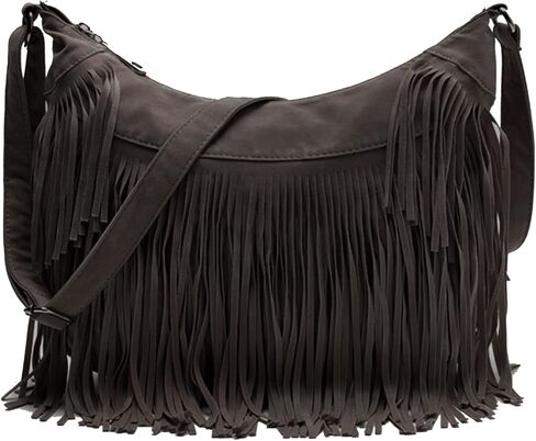 RARITYUS Women Fringe Tassel Shoulder Bag Large Leather Tote Handbag Hobo Crossbody Bag in Kuwait