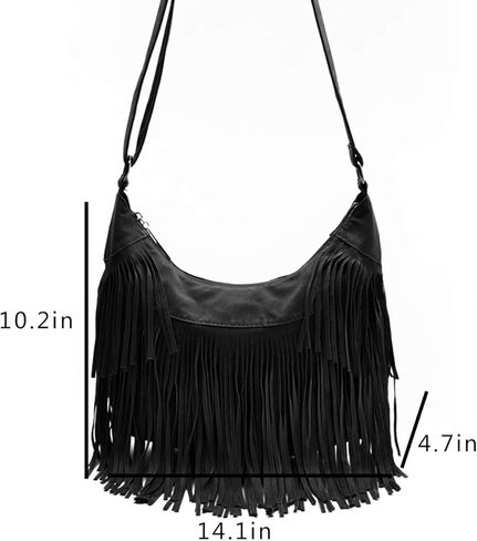 RARITYUS Women Fringe Tassel Shoulder Bag Large Leather Tote Handbag Hobo Crossbody Bag in Kuwait