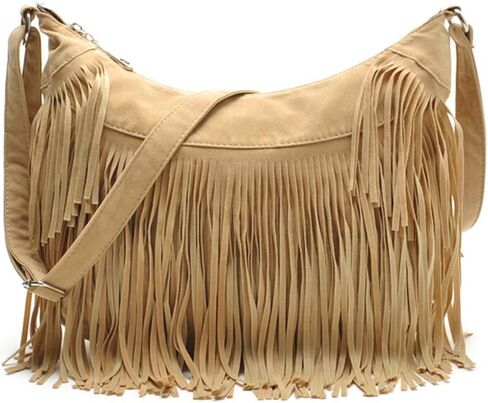 RARITYUS Women Fringe Tassel Shoulder Bag Large Leather Tote Handbag Hobo Crossbody Bag in Saudi Arabia