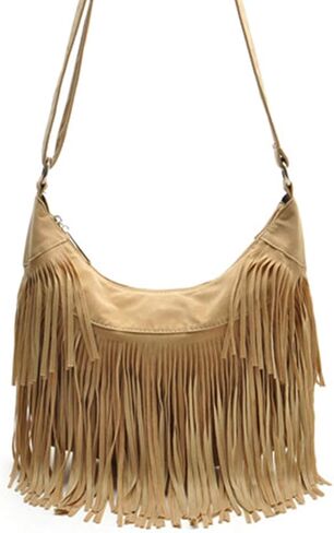 RARITYUS Women Fringe Tassel Shoulder Bag Large Leather Tote Handbag Hobo Crossbody Bag in Saudi Arabia