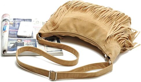 RARITYUS Women Fringe Tassel Shoulder Bag Large Leather Tote Handbag Hobo Crossbody Bag in Saudi Arabia