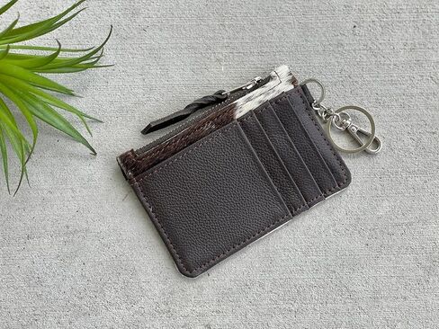 Western Cowhide Leather Wallet Keychain with Credit Card Holder and Coin Purse in Kuwait