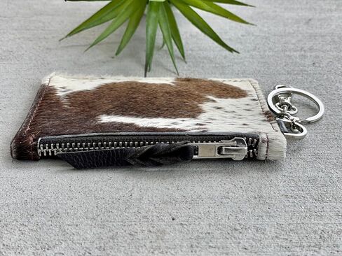 Western Cowhide Leather Wallet Keychain with Credit Card Holder and Coin Purse in Kuwait