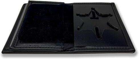 6 Point Star Hidden Badge Bifold WALLET - Badge Holder, 6 Point Star Credit Card Leather WALLET, Wallet - Badge Count 229, One size in Saudi Arabia