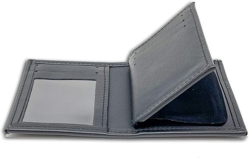 6 Point Star Hidden Badge Bifold WALLET - Badge Holder, 6 Point Star Credit Card Leather WALLET, Wallet - Badge Count 229, One size in Saudi Arabia