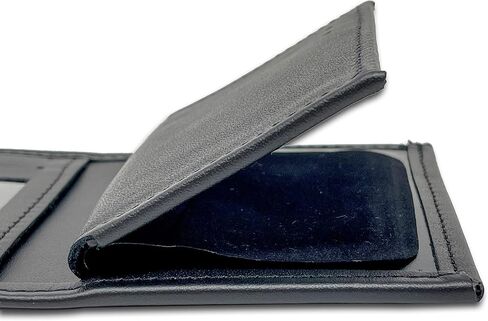6 Point Star Hidden Badge Bifold WALLET - Badge Holder, 6 Point Star Credit Card Leather WALLET, Wallet - Badge Count 229, One size in Saudi Arabia