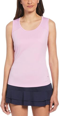 Grand Slam Women's Solid Keyhole Sleeveless Tennis Tank Top in Kuwait
