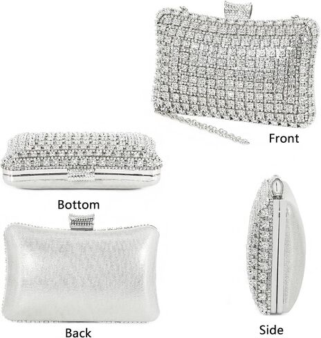 Naimo Womens Luxury Rhinestone Crystal Clutch Purse Bling Diamond Evening Bag Handbag for Wedding Party Prom in Kuwait