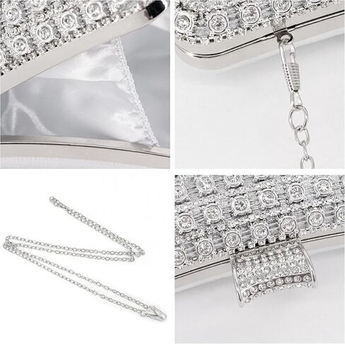 Naimo Womens Luxury Rhinestone Crystal Clutch Purse Bling Diamond Evening Bag Handbag for Wedding Party Prom in Kuwait