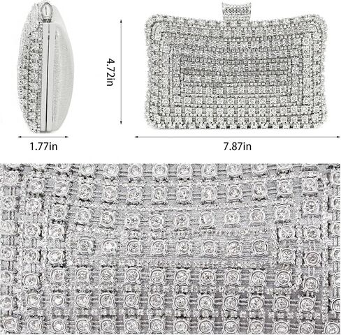 Naimo Womens Luxury Rhinestone Crystal Clutch Purse Bling Diamond Evening Bag Handbag for Wedding Party Prom in Kuwait