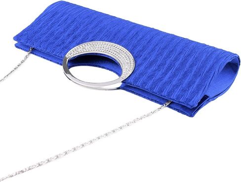 ZIUMUDY مطوي الساتان حجر الراين حقائب السهرة الزفاف براثن محفظة حقائب اليد in Kuwait