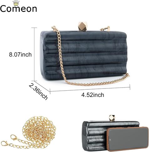 محفظة بمقبض من الأكريليك من Comeon للنساء حقيبة سهرة لطيفة لحفلات الزفاف الرسمية والحفلات الراقصة in Kuwait