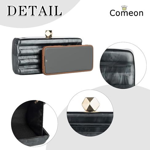 محفظة بمقبض من الأكريليك من Comeon للنساء حقيبة سهرة لطيفة لحفلات الزفاف الرسمية والحفلات الراقصة in Kuwait