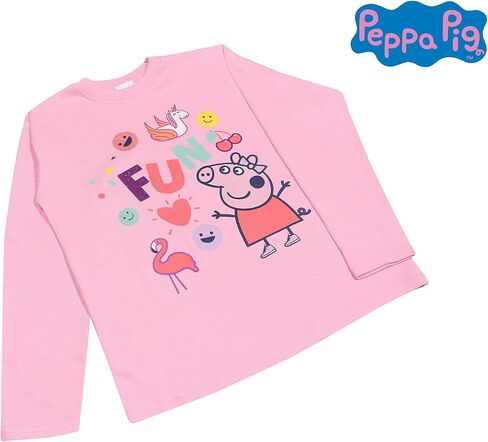 تي شيرت بيبا بيج المرح للفتيات بأكمام طويلة | بضاعة رسمية | للأعمار من 1 إلى 6، ملابس للأطفال، من مقاسات الأطفال الصغار، فكرة هدية عيد ميلاد للابنة in Kuwait