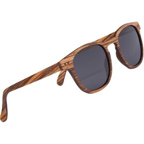 ووديز نظارة شمسية مستقطبة من خشب الحمار الوحشي بالكامل للرجال والنساء | عدسات مستقطبة سوداء واطار خشبي حقيقي | حماية 100% من الاشعة فوق البنفسجية الطويلة والمتوسطة in Kuwait