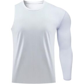 Men's Athletic Single Sleeve One Arm 1/2 Compression Shirt Sports Tight Base Layer Workout Underwear Active