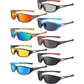 9 Pairs Polarized Sports Sunglasses Driving Shades Running Sunglasses for Men Polarized Tactical Sunglasses