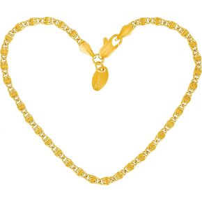 LIFETIME JEWELRY خلخال مرصع بقطع الماس للنساء والفتيات سوار مطلي بالذهب عيار 24 قيراط