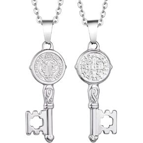 Yonhon St Benedict Medal Necklace Bracelet Stainless Steel Exorcism Catholic Gift for Men
