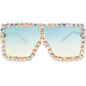 Xpectrum Extra Large Square Elton Crystal Sunglasses Bling Rhinestone Concert Glasses in Kuwait