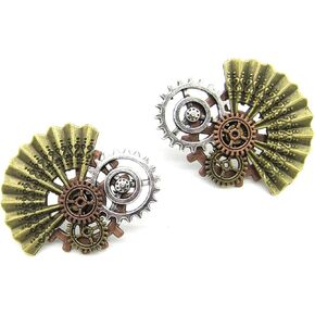 DAMLENG Steampunk خمر الأقراط الأعمال اليدوية الفريدة الرجعية ساعة ترس القرط العتيقة مزيج من لهجة أقراط للنساء الرجال in Kuwait