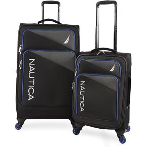 NAUTICA Emry 2pc Softside Luggage Set, Black Blue