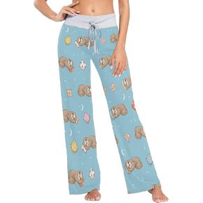 Halloween Women Pajama Pants Bottoms Palazzo Scary Hands Yoga Stretchy Wide Leg Trousers XS